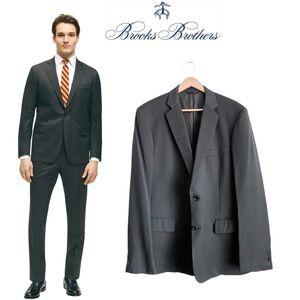 Brooks Brothers Men’s Wool Blazer Gray Sport Coat Suit Jacket Formal Wedding 42L